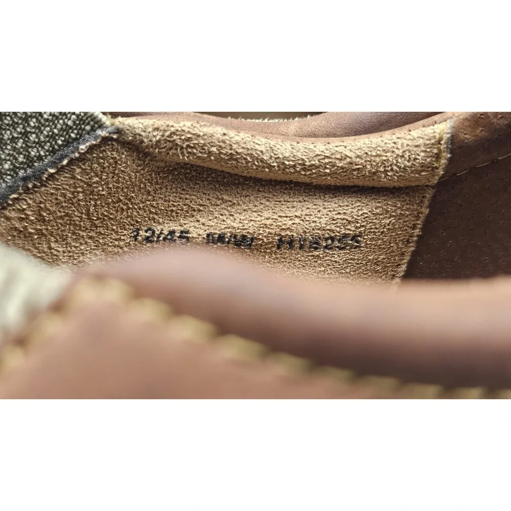 Born Sawyer Shoes Mens 12 Brown Leather Canvas Comfort Loafer Casual Slip on‎